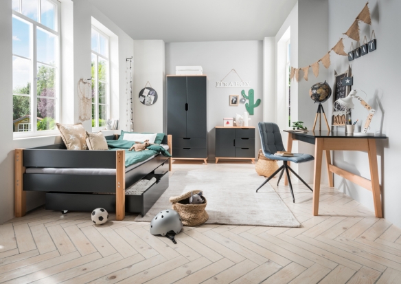 Infans-coler Massief beuken met antraciet accenten