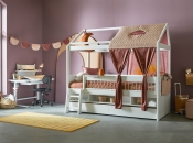 Life Time Kidsrooms kinderslaapkamers en tienerslaapkamers. Kajuitbed met hemelopbouw