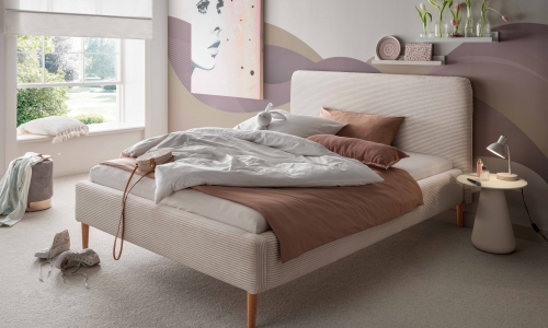 Gestoffeerd ledikant Juna leverbaar in de maten 90/120/140/160/180/200 x 200