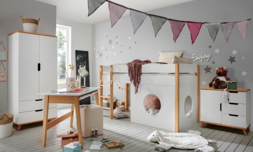 infans-color halfhoogslaper met hutpanelen