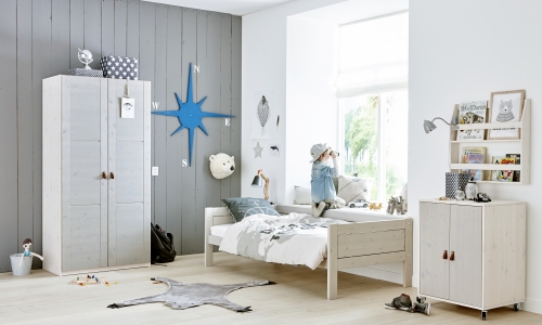 Life Time Kidsrooms kinderslaapkamers en tienerslaapkamers.De nieuwe kleur Grey-wash i.c.m. White wash