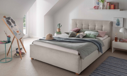 Gestoffeerd ledikant Lima leverbaar in de maten 90/120/140/160/180/200 x 200