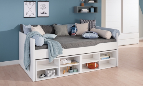 Fiona bedbank met twee openvakkenkasten.