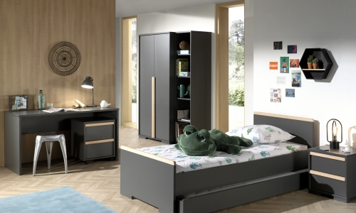 Model London in antraciet van Vipack kinderkamer en tienerkamer leverbaar eind februari 2020